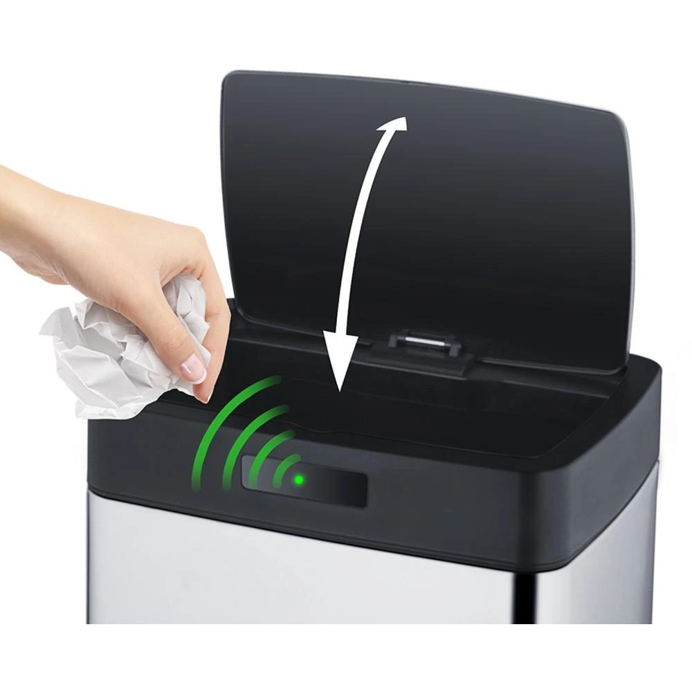 Šiukšliadėžė Lamart Sensor bekontaktis 45L, nerūdijantis plienas (LT8044)