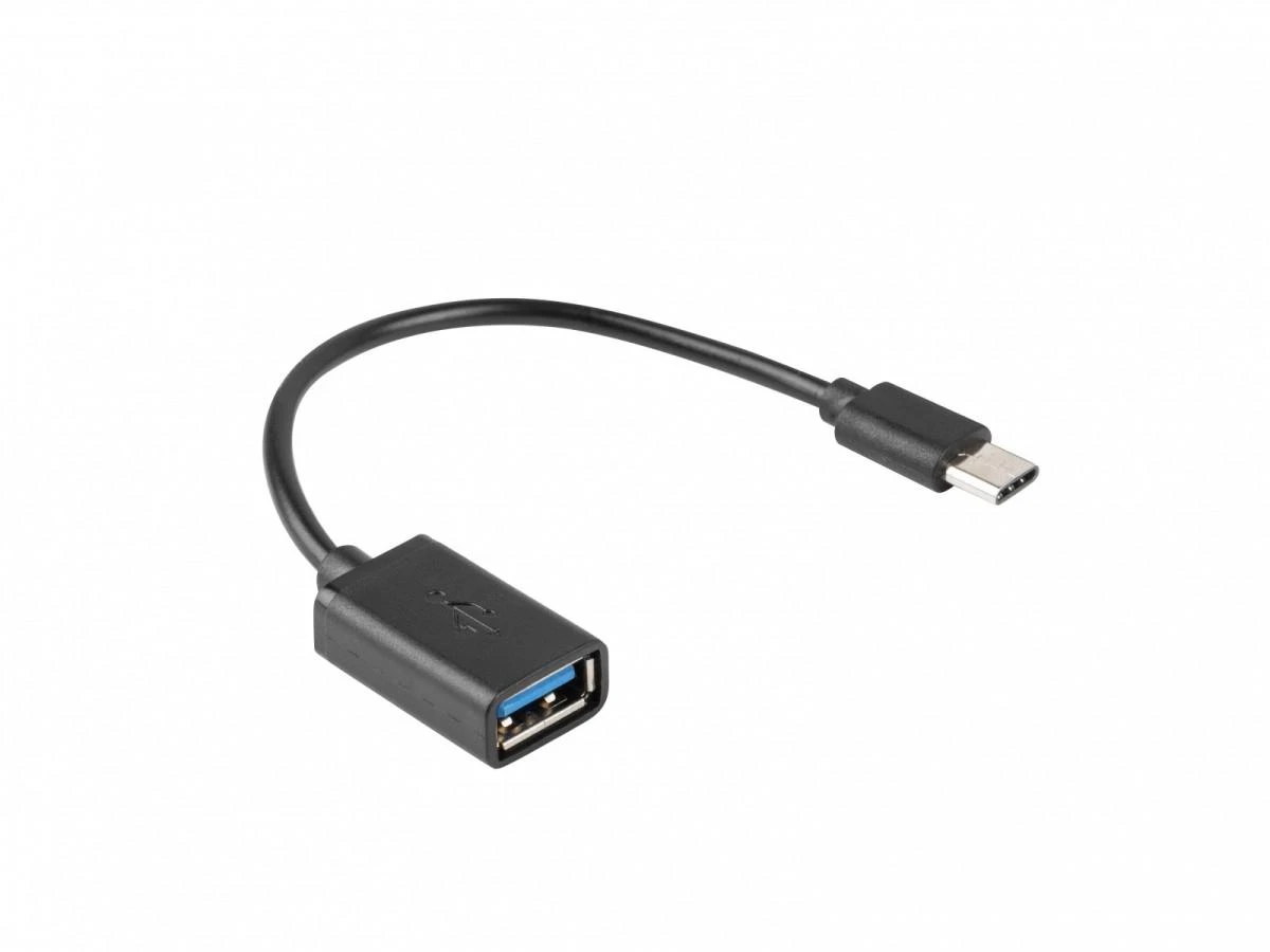 LANBERG adapter USB-C M USB-A F 2.0 0.15m OTG juodas