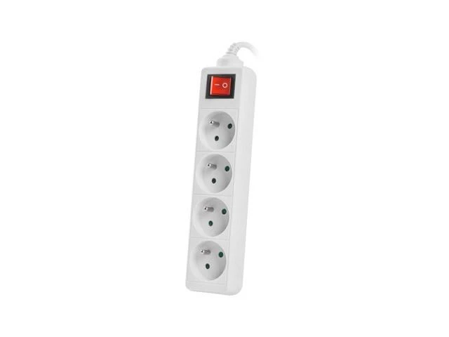 LANBERG PS1-04E-0150-W 1.5M Baltas LANTERGE CURVE 4X 230V PL WITH CIRCUIT BREAKER FULL COPPER
