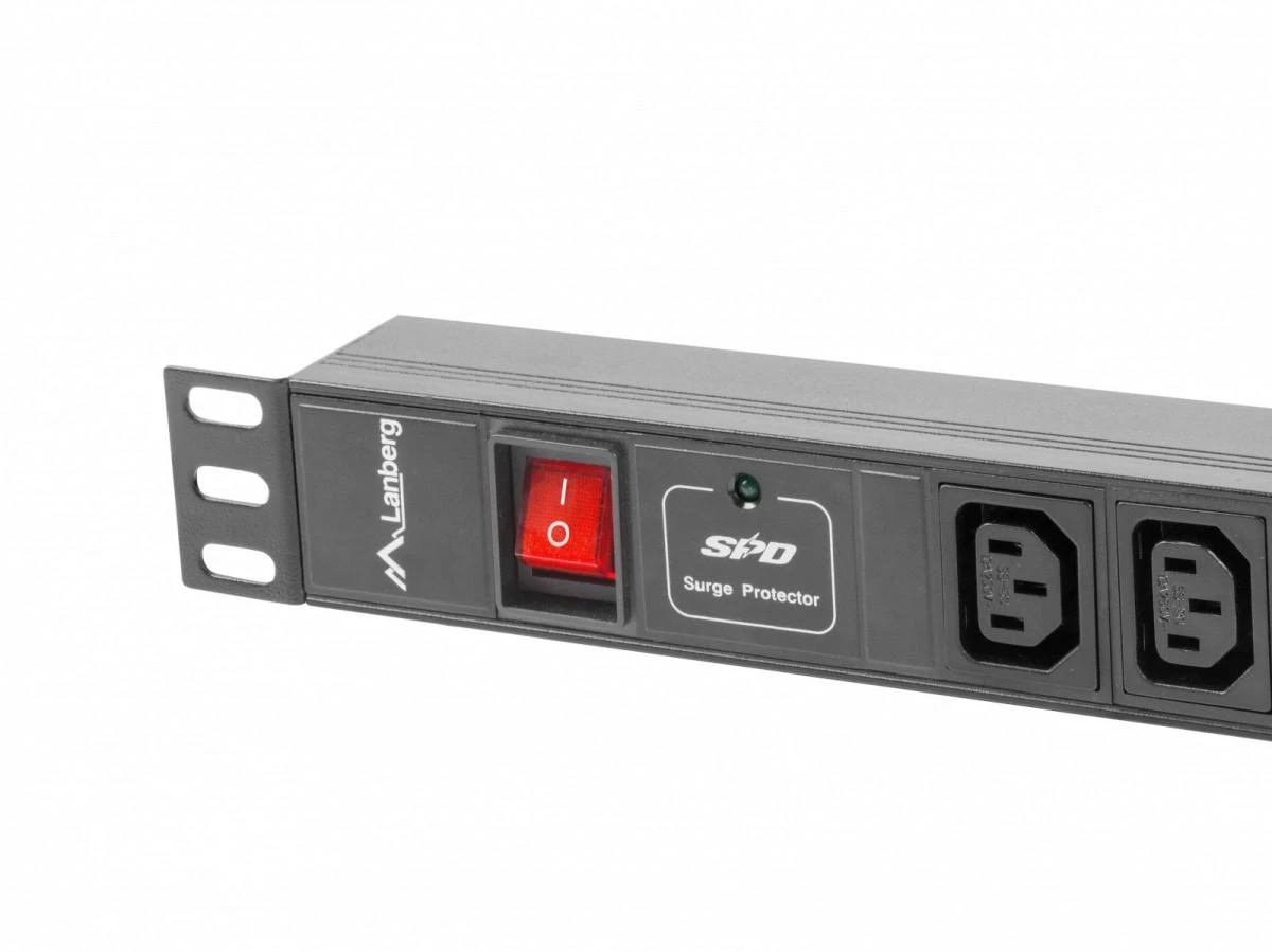LANBERG maitinimo paskirstymo blokas PDU 19 1U 16A 8x IEC C13 lizdai 2m juodas C20