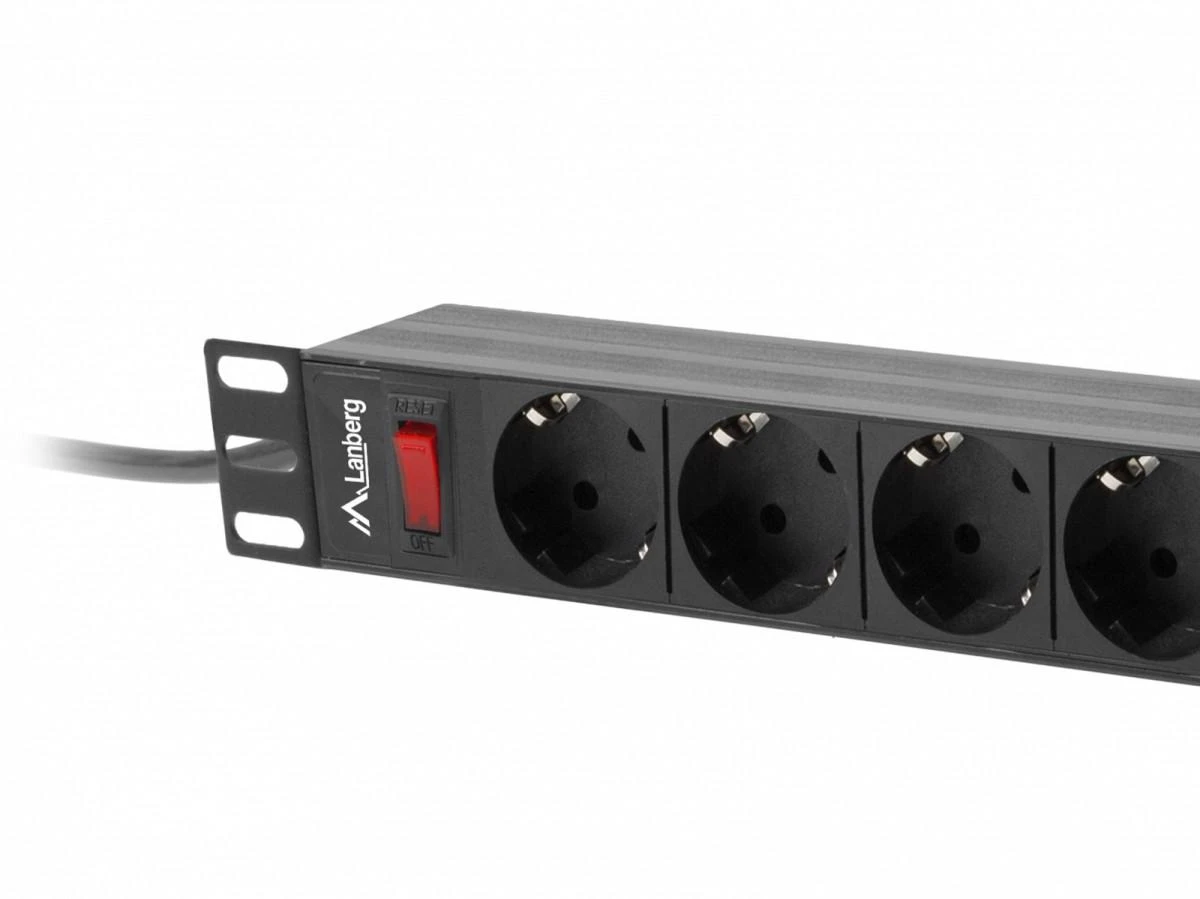 LANBERG maitinimo paskirstymo blokas PDU 19 1U 16A 9 schuko 3m juodas