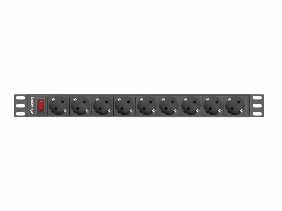 LANBERG maitinimo paskirstymo blokas PDU 19 1U 16A 9 schuko 3m juodas