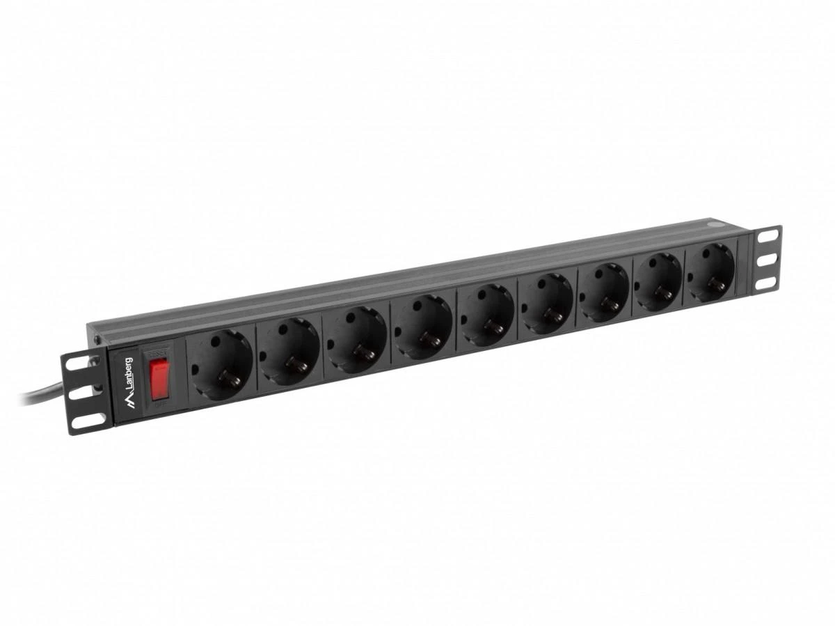 LANBERG maitinimo paskirstymo blokas PDU 19 1U 16A 9 schuko 3m juodas