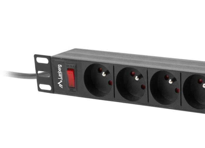 LANBERG PDU-09E-0300-BK PDU 1U 16A 9 sockets uni-schuko 3m Juodas