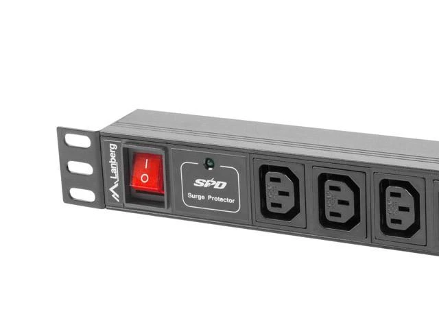 LANBERG PDU-10I-0200-IEC-BK PDU 1U 10A 10 lizdai IEC C13 2m Juodas