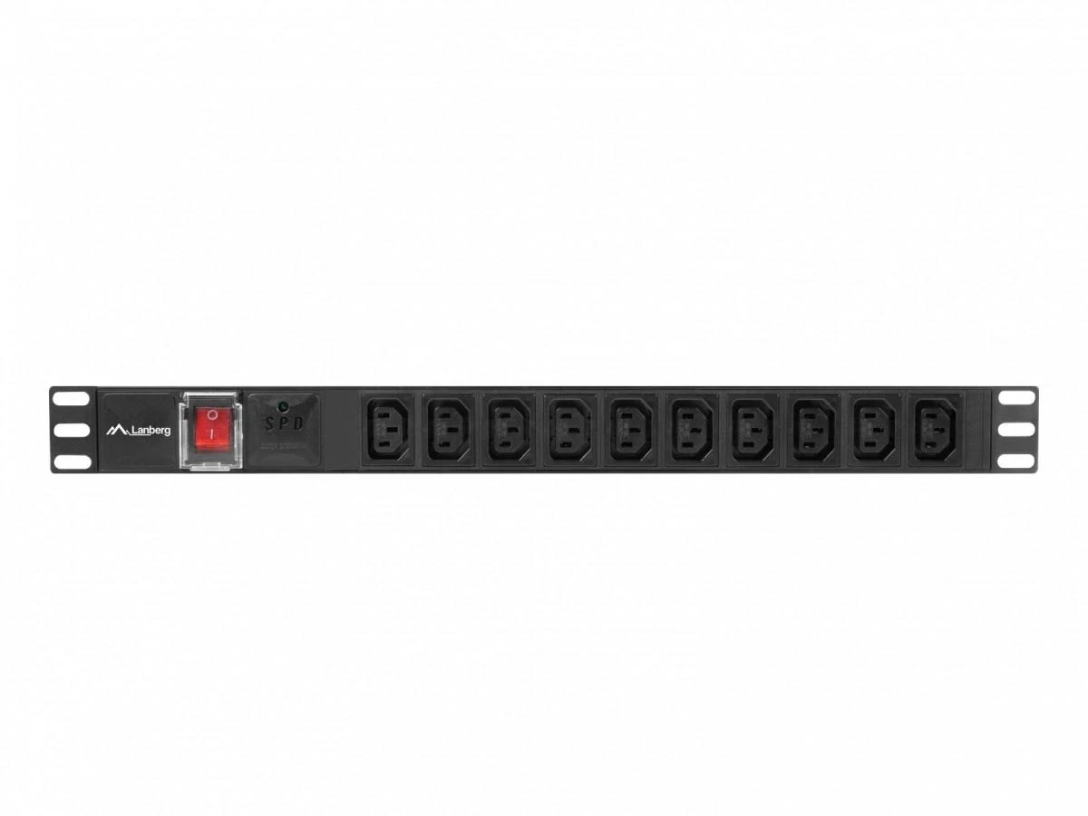 LANBERG PDU-10I-0200-IEC-BK PDU 1U 10A 10 lizdai IEC C13 2m Juodas