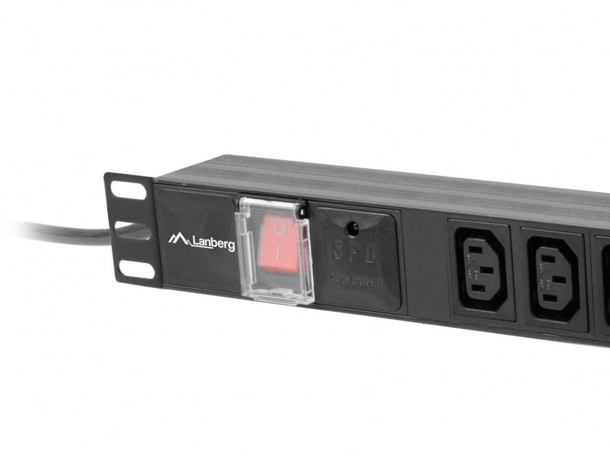 LANBERG PDU-10I-0200-IEC-BK PDU 1U 10A 10 lizdai IEC C13 2m Juodas
