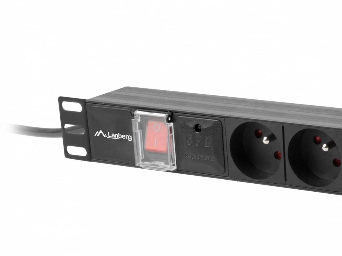 LANBERG PDU-07E-0200-IEC-BK PDU 1U 10A 7 sockets French 2m Juodas