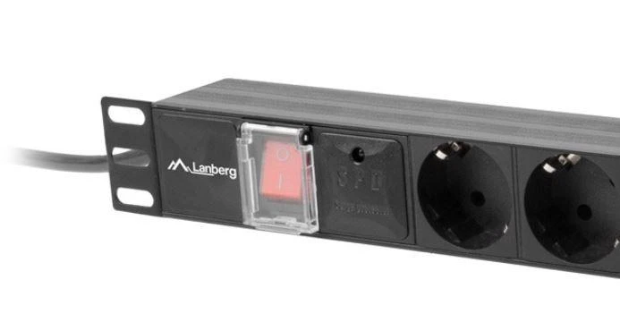 LANBERG PDU-07F-0200-IEC-BK PDU 1U 10A 7 sockets schuco 2m Juodas