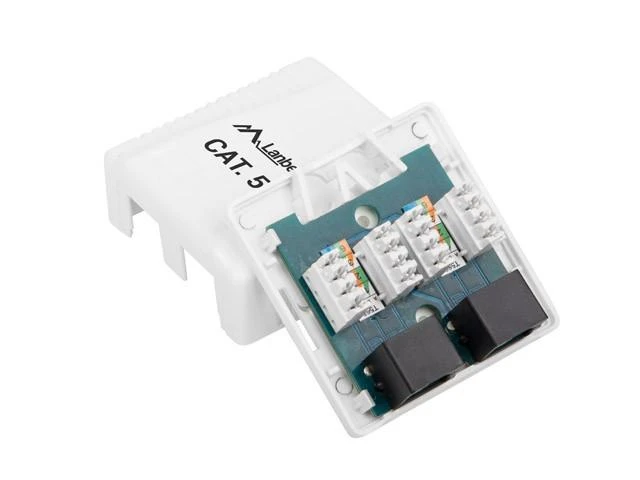 LANBERG OU5-0002-W UTP Data Box 2 prievadų RJ45 neekranuotas kat. 5E