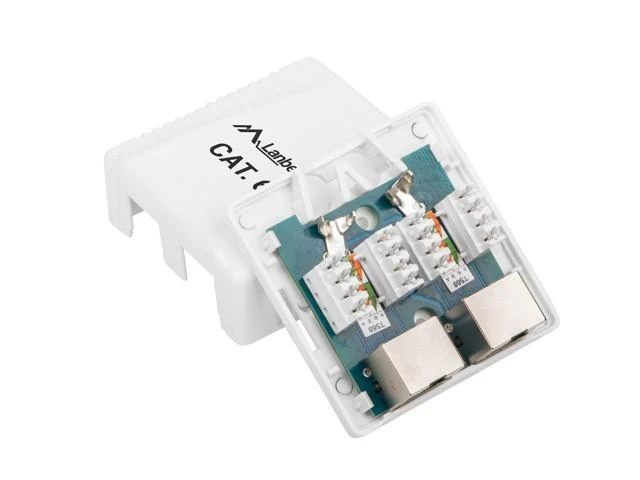 LANBERG OS6-0002-W FTP Data Box 2 prievadų RJ45 ekranuotas kat. 6