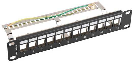 Lanberg Patch skydelis pusty 12 port 1U 10" FTPczarny