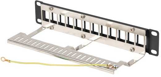 Lanberg Patch skydelis pusty 12 port 1U 10" FTPczarny