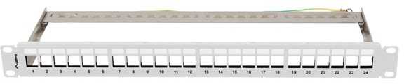 Lanberg Patch Panel tuščias 24 prievadai 1U 19" FTP Keystone pilka moduliams