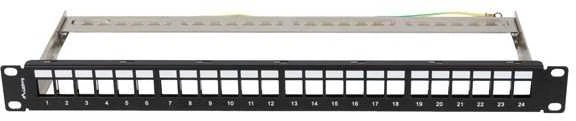 Lanberg Patch Panel tuščias 24 prievadai 1U 19" FTP Keystone juoda moduliams