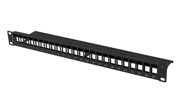 LANBERG PPKS-1024-B Keystone Patch Panel 19 colių 24 prievadas 1U juodas