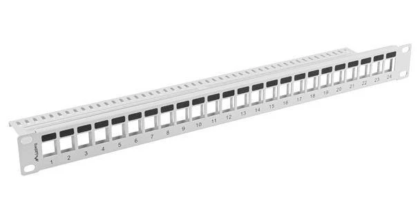 LANBERG PPKS-1024-S Keystone Patch Panel 19inch 24 port 1U pilka