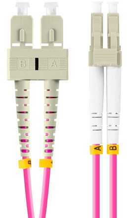 FIBER OPTIC PATCHCORD MM LC/UPC-SC/UPC DUPLEX 3.0MM OM4 50/125 LSZH 2M PURPLE LANBERG