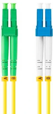 FIBER OPTIC PATCHCORD SM LC/APC-LC/UPC DUPLEX 3.0MM LSZH G657A1 0.5M Geltonas LANBERG
