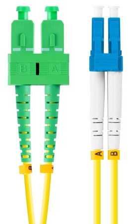 FIBER OPTIC PATCHCORD SM LC/UPC-SC/APC DUPLEX 3.0MM LSZH G657A1 0.5M GELTONAS LANBERG