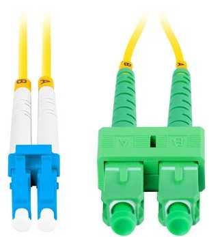 FIBER OPTIC PATCHCORD SM LC/UPC-SC/APC DUPLEX 3.0MM LSZH G657A1 0.5M GELTONAS LANBERG