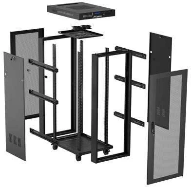 LANBERG Rack spintelė 19 laisvai stovinti 32U 600x600 plokščia pakuotė su tinklelio durelėmis LCD juodas