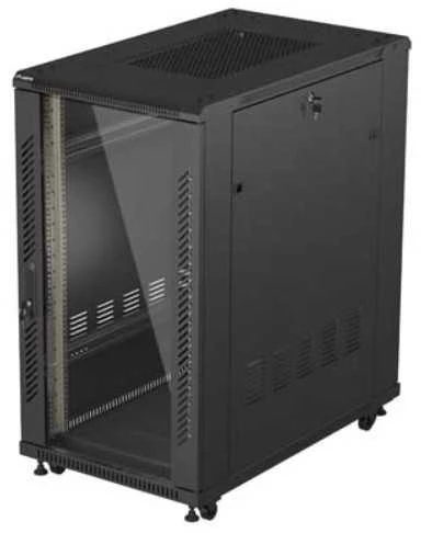 Ant grindų pastatoma stelažo tipo serverio spintelė - 19 colių 22U 600x1000mm - juoda - perforuotos durys.- Lanberg FF01-6022-23B