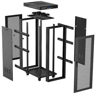 LANBERG Rack spintelė 19 laisvai stovinti 32U 600x1000 plokščia pakuotė su tinklelio durelėmis LCD juodas