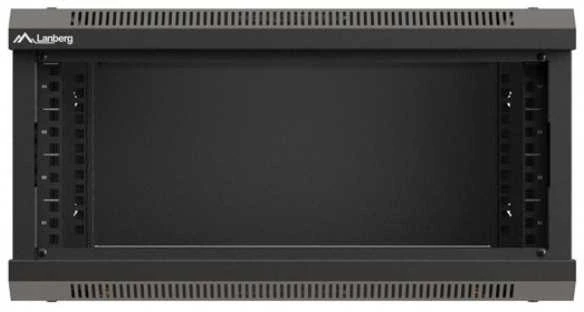Lanberg prie sienos montuojama rack spintelė 19" 4U 540x350 juodos stiklinės durys
