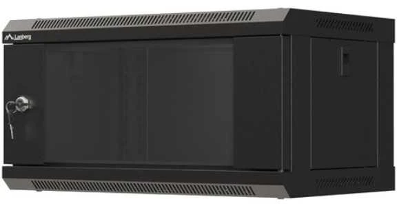 Lanberg prie sienos montuojama rack spintelė 19" 4U 540x350 juodos stiklinės durys