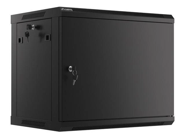 LANBERG sieninė spintelė 19 colių 6U 600x600 plieninės durys pilkas flat pack