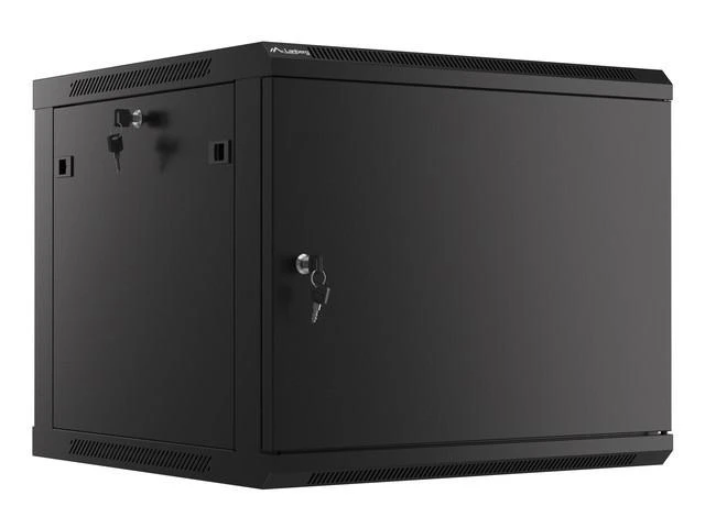 LANBERG sieninė spintelė 19 colių 9U 600x600 plieninės durys pilkas flat pack