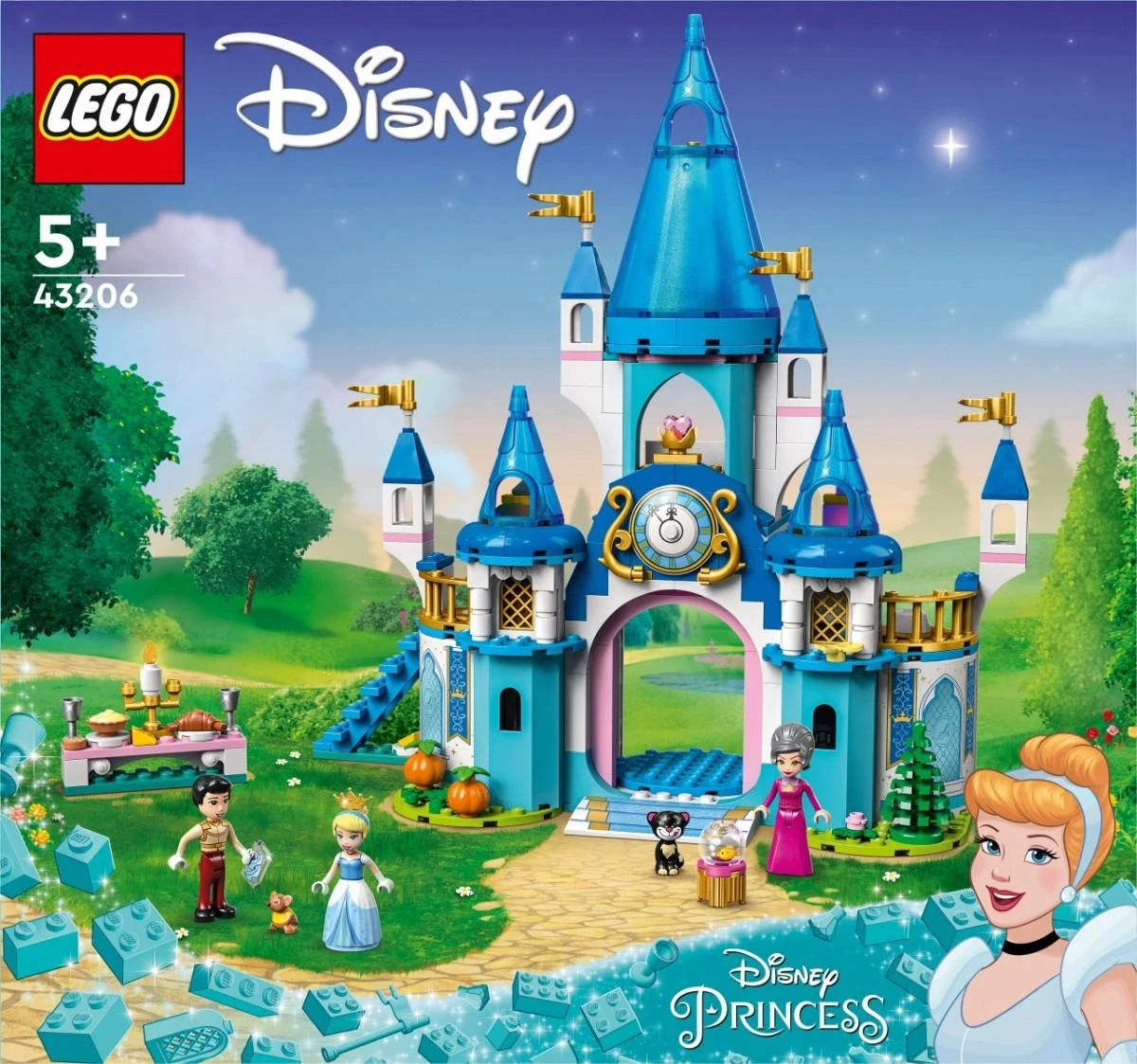 LEGO® ǀ Disney Pelenės ir Žavingojo princo pilis 43206 konstravimo rinkinys (365 dalys) 43206