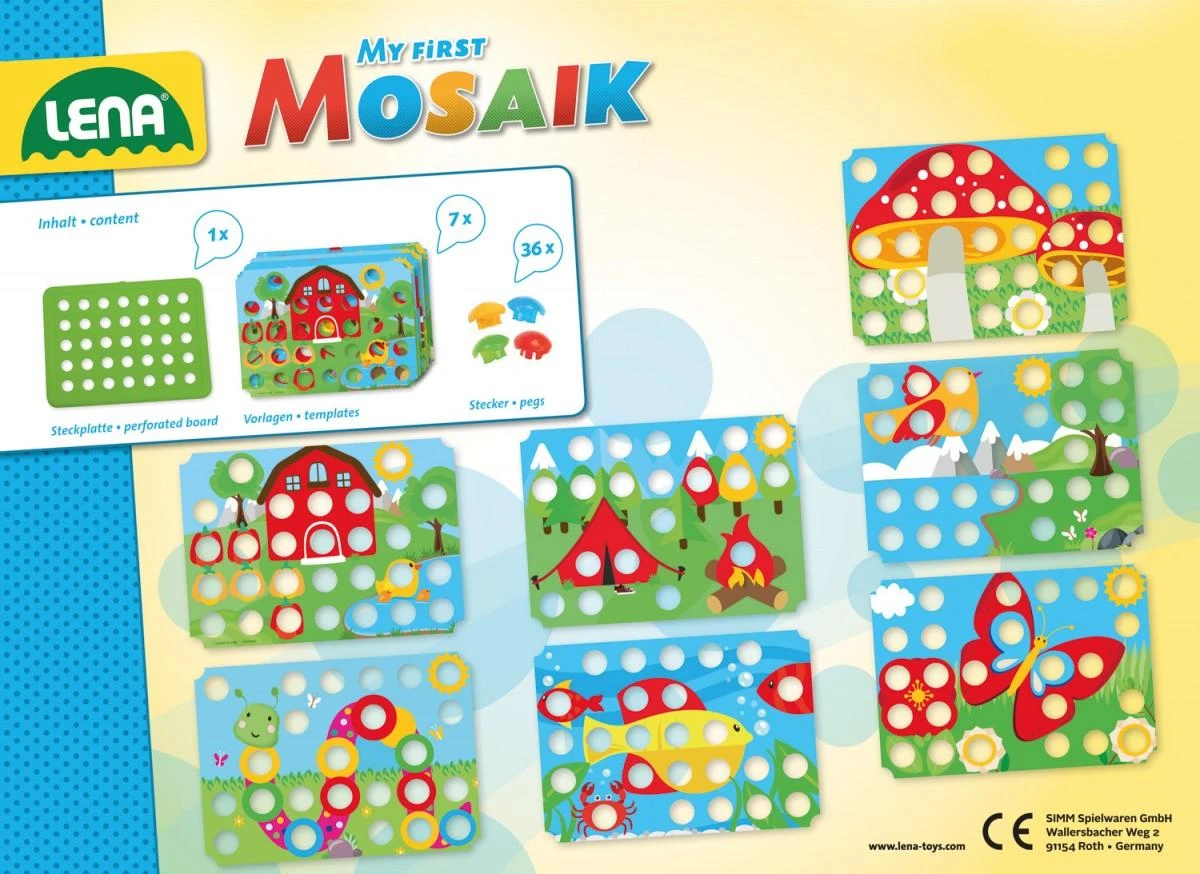 Mozaika su didelėmis ankštimis, gamtos tema, LENA 35632, 2+