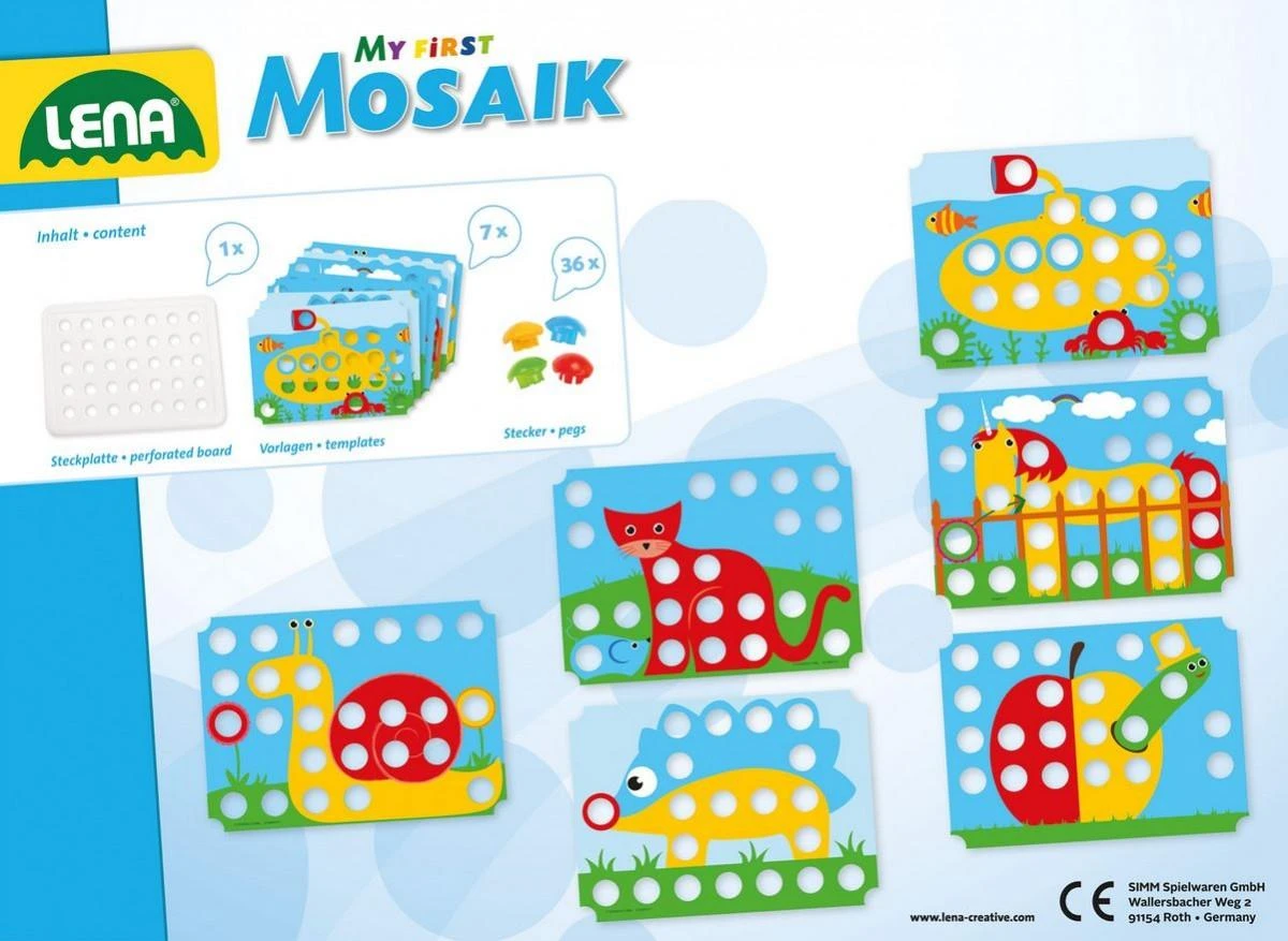 Mozaika su didelėmis sagomis, gyvūnai, 2+, LENA 35630