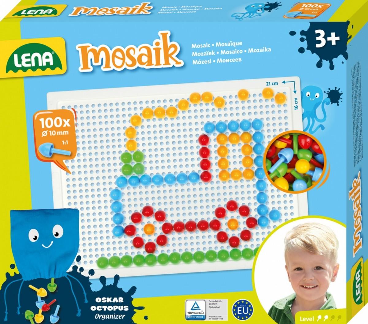 MOZAIKA KOLOROWA 100 ELEMENTÓW Rinkinys KREATYWNY LENA 3+