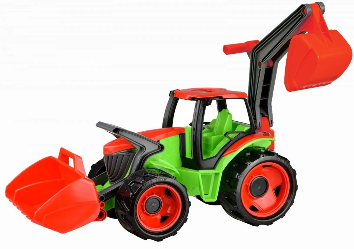 Traktorius-ekskavatorius LENA Giga Truck, (žalia/raudona)
