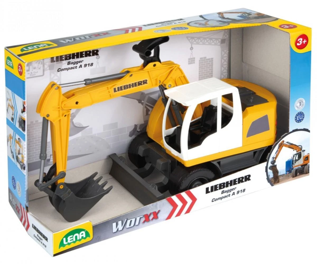 Lena Važiuoklė „Liebherr“ ekskavatoriaus transporto priemonė, 48 cm, laisvai surenkama dėžėje