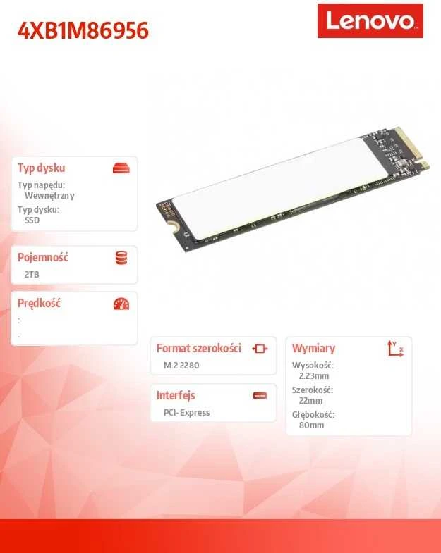LENOVO 2TB PERF PCIE GEN4 NVME OPAL2 M.2 2280 SSD G3