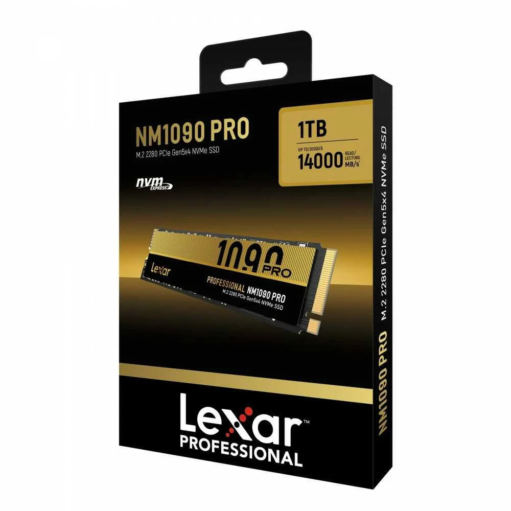 Lexar SSD | NM1090 Pro | 1000 GB | SSD form factor M.2 2280 | Solid-state drive sąsaja PCIe Gen 5x4 | Skaitymo greitis 14000 MB/s | Rašymo greitis 10000 MB/s