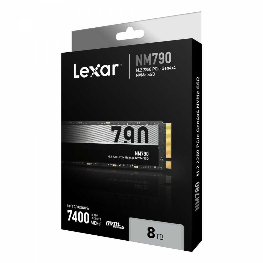 Lexar SSD | NM790 | 8000 GB | SSD form factor M.2 2280 | Solid-state drive sąsaja M.2 NVMe | Skaitymo greitis 7400 MB/s | Rašymo greitis 6500 MB/s