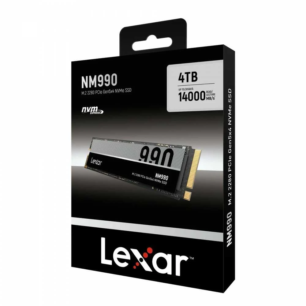 Lexar SSD | NM990 | 4000 GB | SSD form factor M.2 2280 | Solid-state drive sąsaja PCIe Gen 5x4 | Skaitymo greitis 14000 MB/s | Rašymo greitis 11000 MB/s