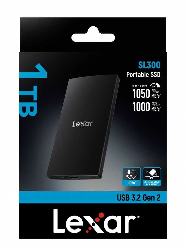 Kietasis diskas Lexar SSD SL300, USB3.2 Gen2 iki R1050/W1000, 1TB