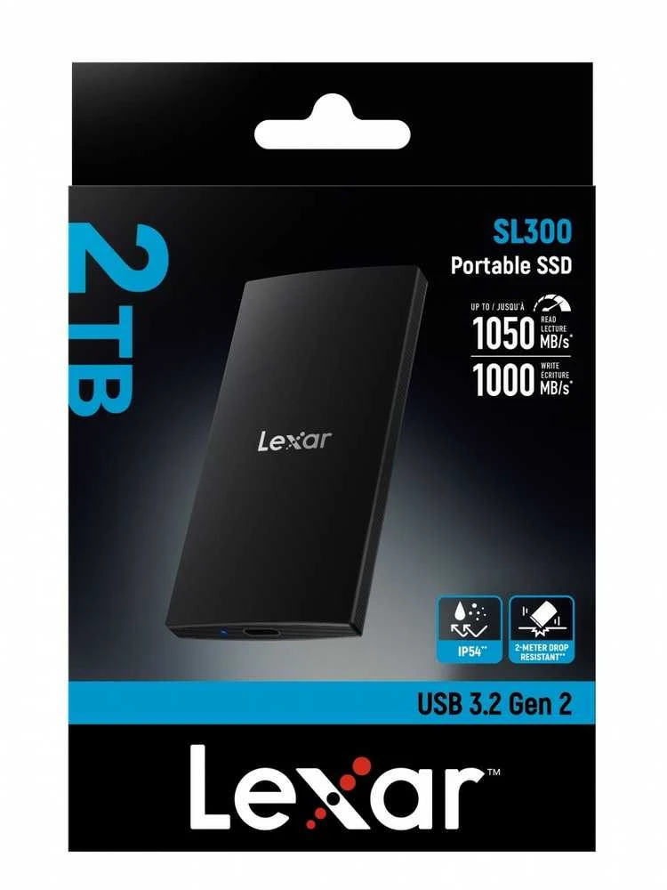 Kietasis diskas Lexar SSD SL300, USB3.2 Gen2 iki R1050/W1000, 2TB