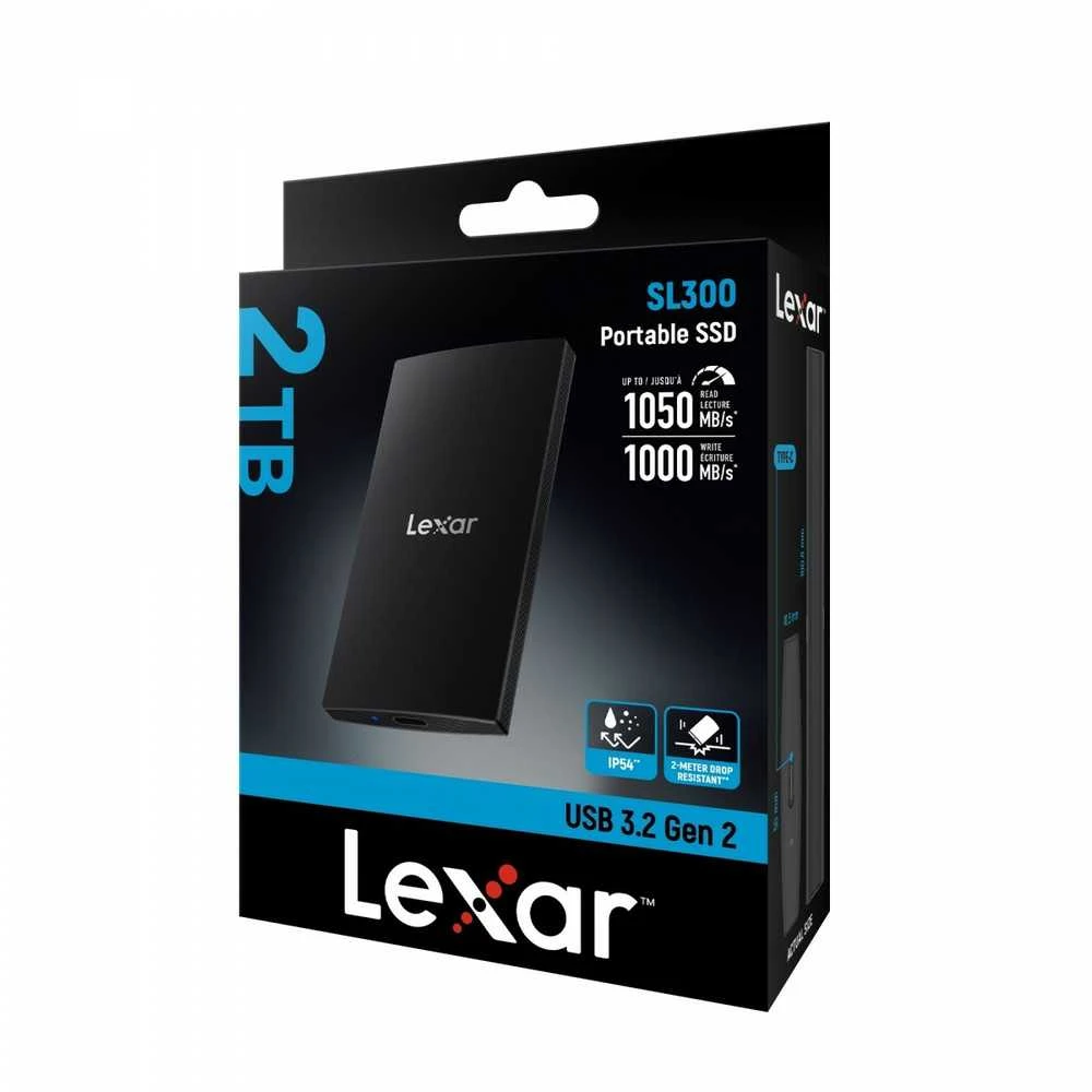 Kietasis diskas Lexar SSD SL300, USB3.2 Gen2 iki R1050/W1000, 2TB