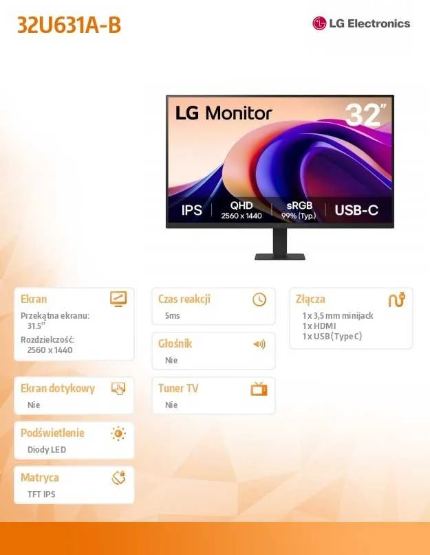 Monitorius LG 32U631A-B - 100Hz | QHD | 32'' | IPS | 5ms
