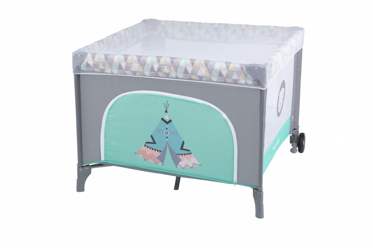 Kelioninė lovytė-maniežas Lionelo Lene, Turquoise Scandi