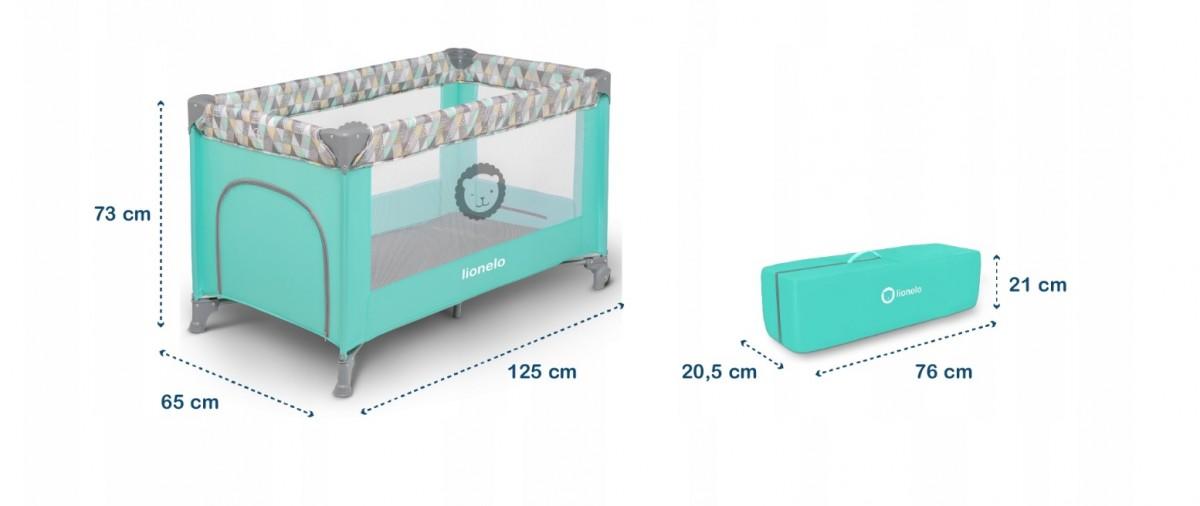 Kelioninė lovytė-maniežas Lionelo Adriaa, Turquoise Scandi
