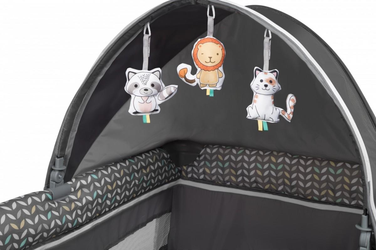 Kelioninė lovytė-maniežas su vystymo stalu iki 15 kg Lionelo Sven Plus Pilkas Scandi