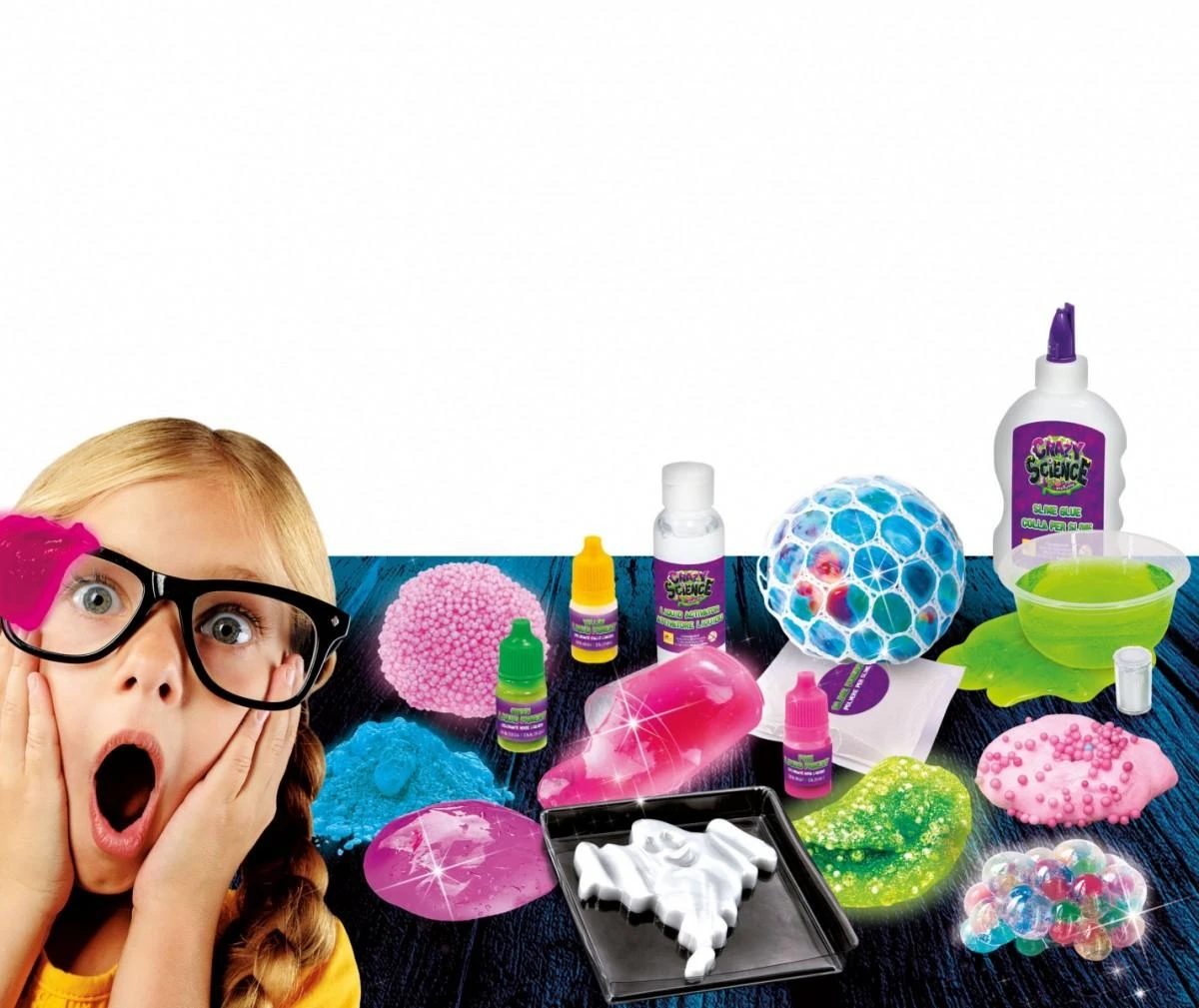 Lisciani Rinkinys „Crazy Science“ gleivių rinkinys tamsoje